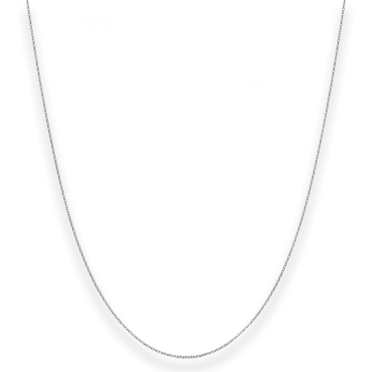 1.1mm Rund-Ankerkette aus 750 Weißgold 40cm mit Zwischenöse