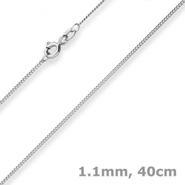 1.1mm Panzerkette aus 585 Weißgold 40cm