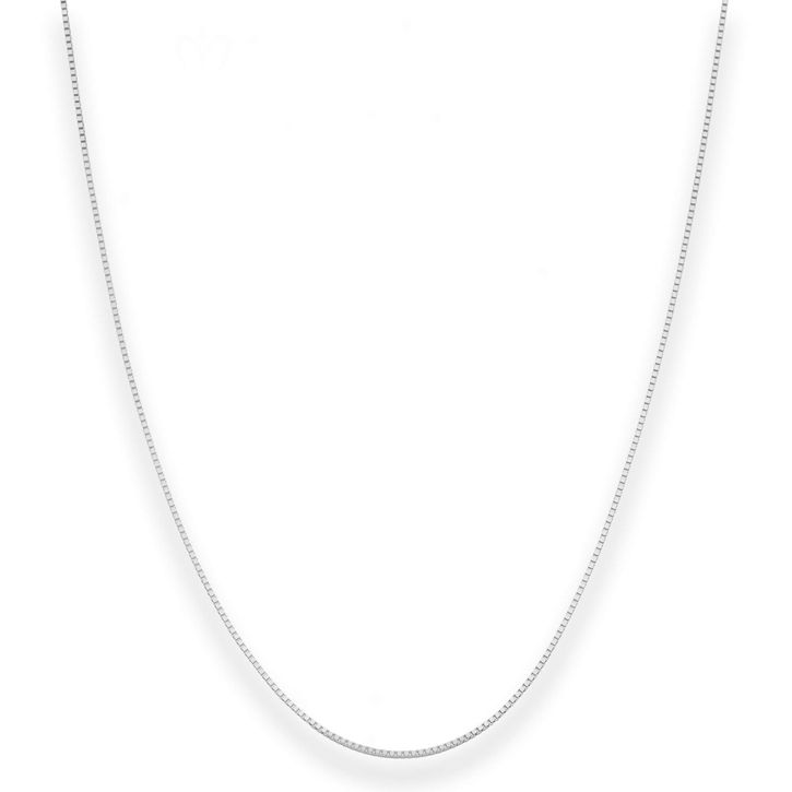 0.8mm Veneziakette aus 585 Weißgold 38cm