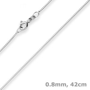 0,8mm Veneziakette Goldkette Collier Halskette aus 585 Gold Weißgold 42cm