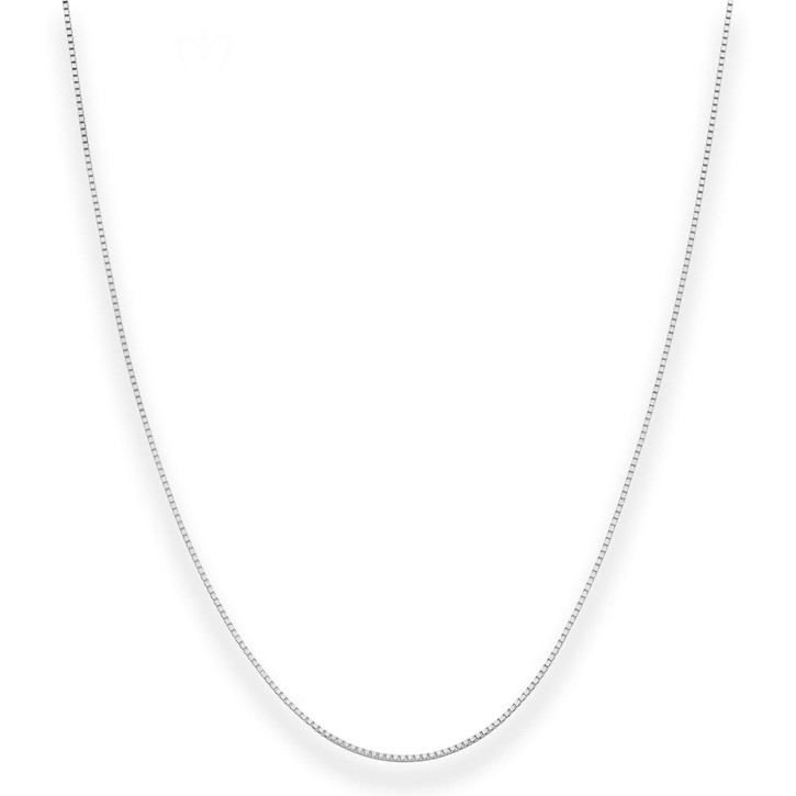 0.8mm Veneziakette aus 585 Weißgold 45cm