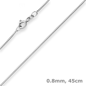 0,8mm Veneziakette Goldkette Collier Halskette aus 585 Gold Weißgold 45cm