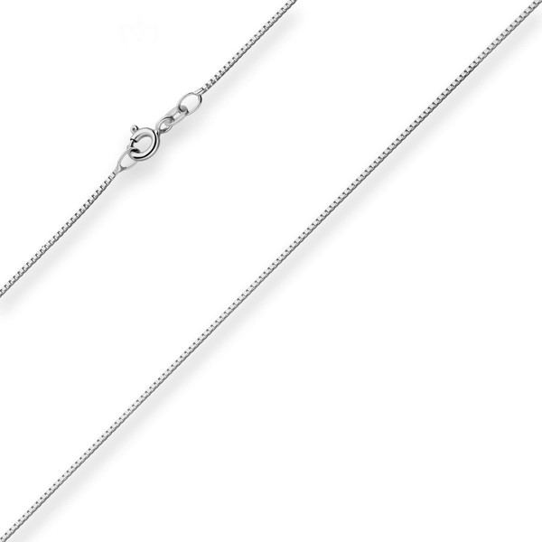 0.8mm Veneziakette aus 585 Weißgold 45cm