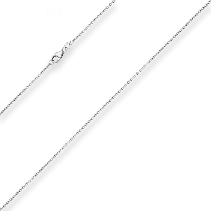 1.5mm Rund-Ankerkette aus 375 Weißgold 40cm