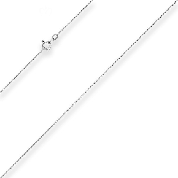 1mm Ankerkette diamantiert aus 585 Weißgold 36cm