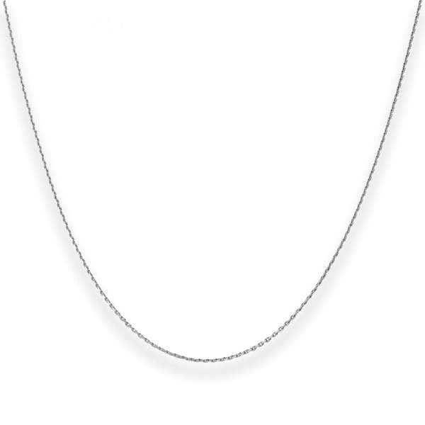 1mm Ankerkette diamantiert aus 585 Weißgold 36cm