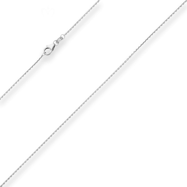 1mm Ankerkette diamantiert aus 333 Weißgold 42cm
