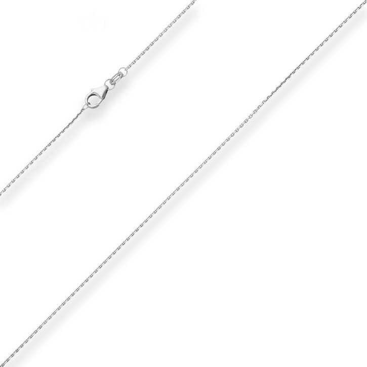 1mm Ankerkette diamantiert aus 333 Weißgold 45cm