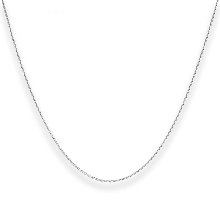 1mm Ankerkette diamantiert aus 333 Weißgold 45cm