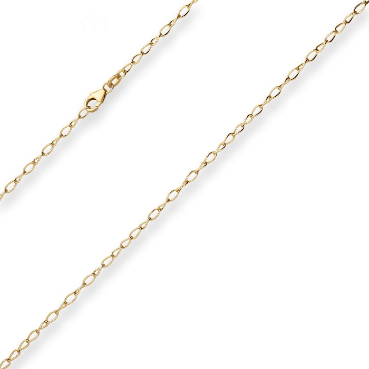 2.4mm Ankerkette weit aus 375 Gelbgold 45cm