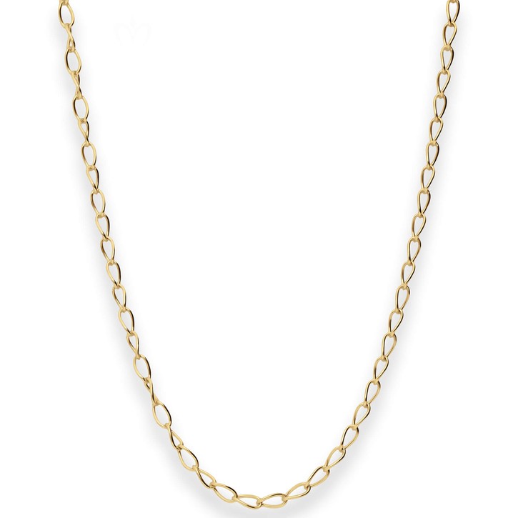 2.4mm Ankerkette weit aus 375 Gelbgold 45cm