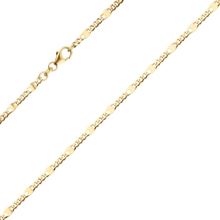 3.1mm Panzerstegkette aus 585 Gelbgold 55cm