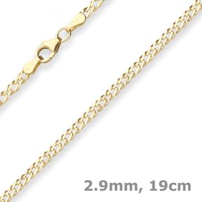 2,9mm Armband Zwillingspanzerkette Armschmuck aus 333 Gold Gelbgold 19cm