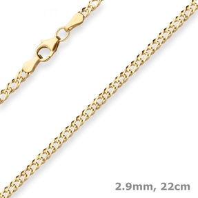 2,9mm Armband Zwillingspanzerkette Armschmuck aus 333 Gold Gelbgold 22cm
