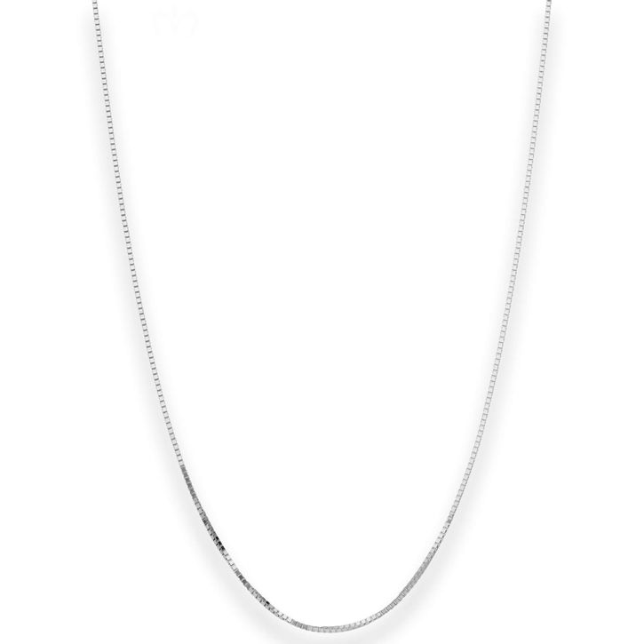 0.7mm Veneziakette aus 585 Weißgold 34cm