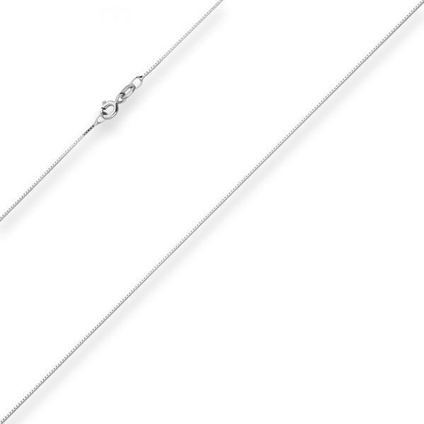 0.7mm Veneziakette aus 585 Weißgold 34cm