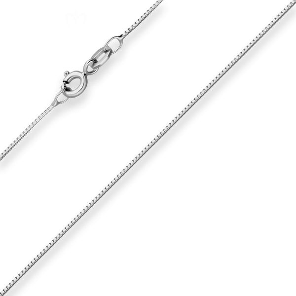 0.7mm Veneziakette aus 333 Weißgold 50cm