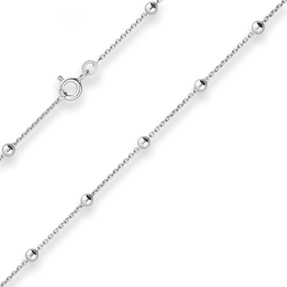 1,3mm Rund-Ankerkette Kette Collier Kügelchen Halskette aus 925 Silber 60cm 1,3mm Rund-Ankerkette Kette Collier Kügelchen Halskette aus 925 Silber 60cm