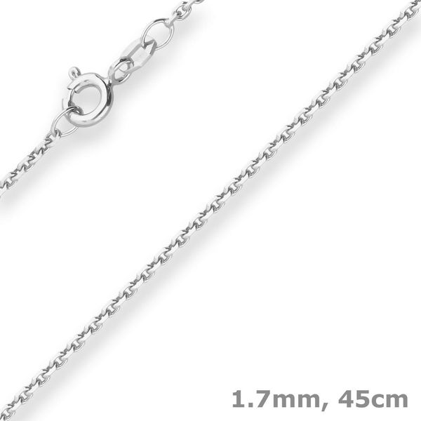 1.7mm Ankerkette diamantiert aus 925 Silber 45cm