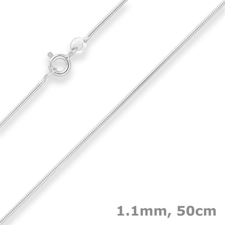 1.1mm Schlangenkette aus 925 Silber 50cm