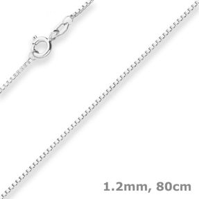 1,2mm Veneziakette Silberkette Collier Halskette aus 925 Silber 80cm