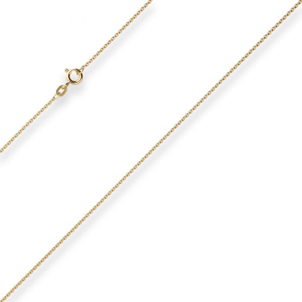 1.3mm Rund-Ankerkette aus 333 Gelbgold 38cm