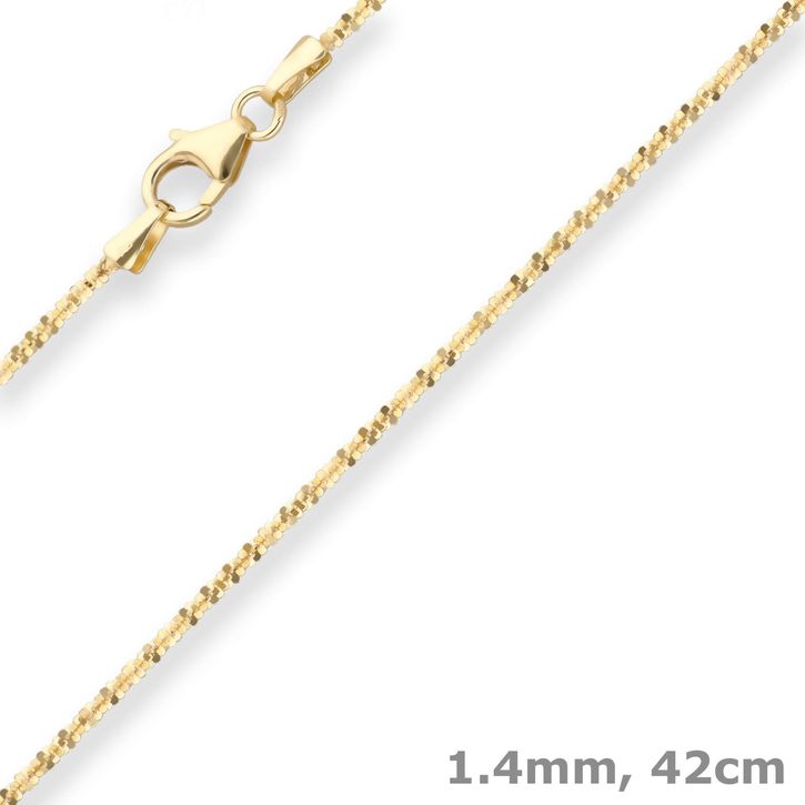 1.4mm Criss-cross-Kette aus 333 Gelbgold 42cm