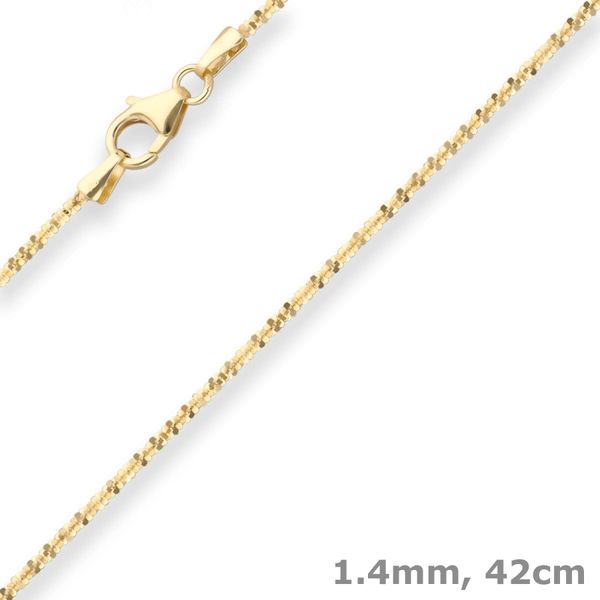 1.4mm Criss-cross-Kette aus 333 Gelbgold 42cm