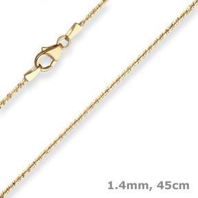 1,4mm Criss-cross-Kette Goldkette Collier Halskette aus 333 Gold Gelbgold 45cm
