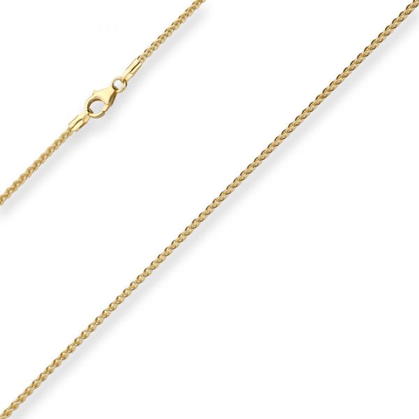 1.7mm Zopfkette aus 333 Gelbgold 42cm