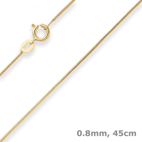 0,8mm Schlangenkette Goldkette Collier Halskette aus 333 Gold Gelbgold 45cm 0,8mm Schlangenkette Goldkette Collier Halskette aus 333 Gold Gelbgold 45cm