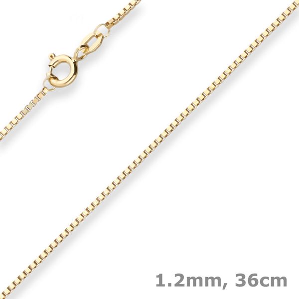 1.2mm Veneziakette aus 333 Gelbgold 36cm