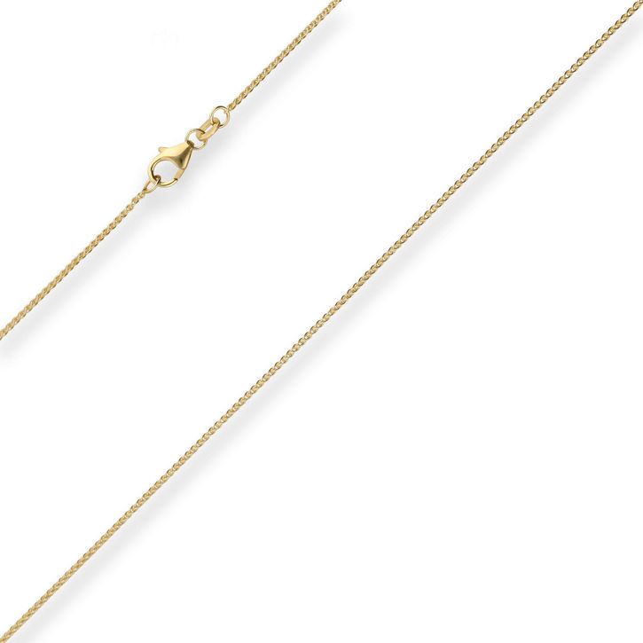 1.1mm Zopfkette aus 375 Gelbgold 42cm