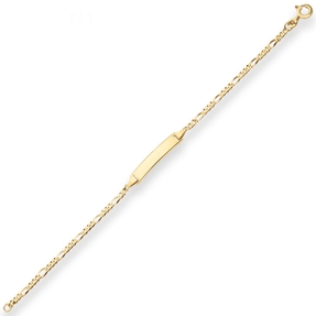 2,1mm Id-Armband Figarokette diamantiert Armschmuck aus 375 Gold Gelbgold 14cm