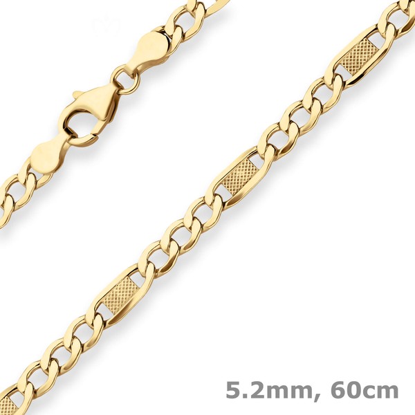5.2mm Fantasiekette hohl aus 585 Gelbgold 60cm