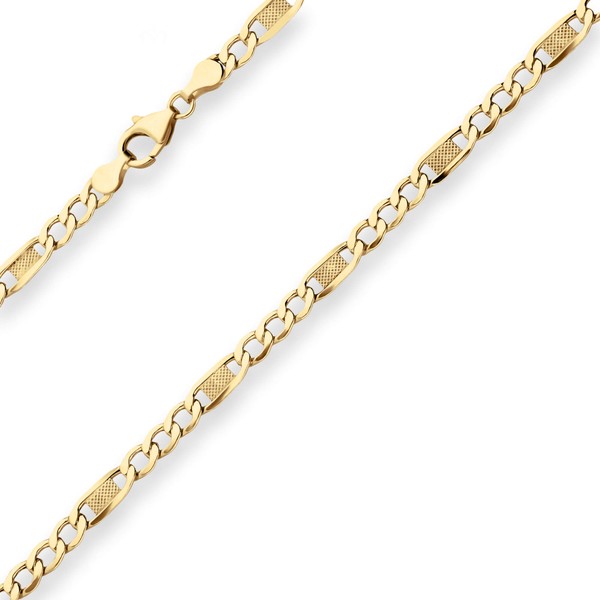 5.2mm Fantasiekette hohl aus 585 Gelbgold 60cm