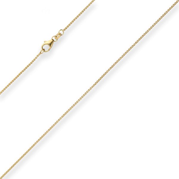 1.1mm Zopfkette aus 585 Gelbgold 38cm