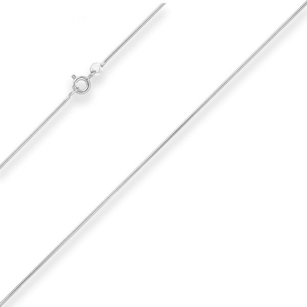 1.1mm Schlangenkette aus 333 Weißgold 42cm