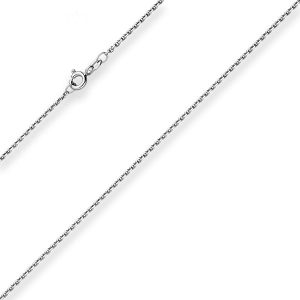 1.7mm Ankerkette diamantiert aus 375 Weißgold 50cm