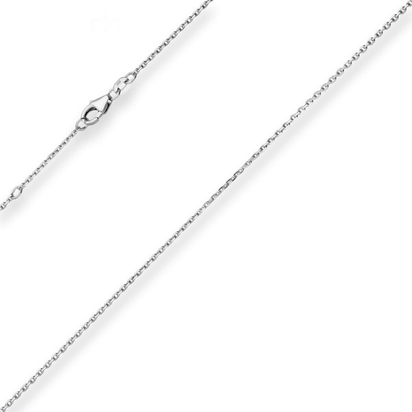 1.3mm Ankerkette diamantiert aus 750 Weißgold 50cm