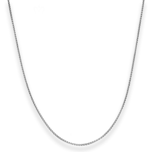 1.1mm Zopfkette aus 585 Weißgold 45cm