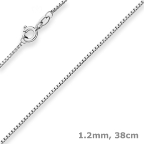 1,2mm Veneziakette Goldkette Collier Halskette aus 585 Gold Weißgold 38cm