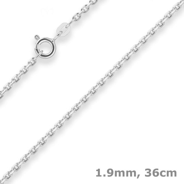 1.9mm Ankerkette diamantiert aus 925 Silber 36cm