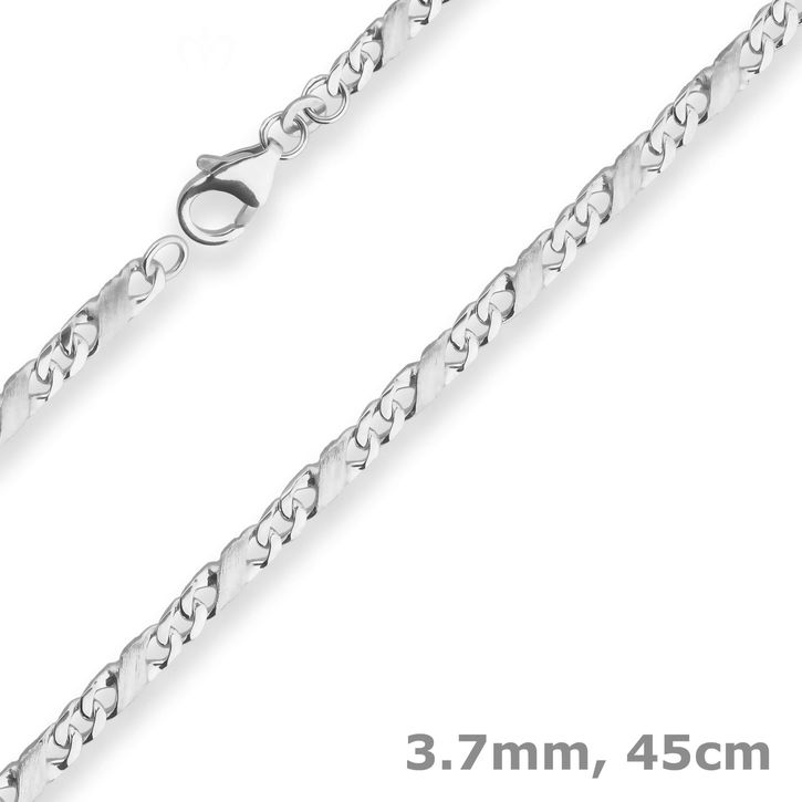 3.7mm Dollarkette aus 925 Silber 45cm