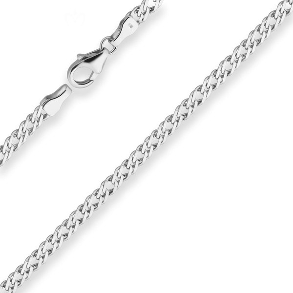 3.9mm Zwillingspanzerkette aus 925 Silber 60cm
