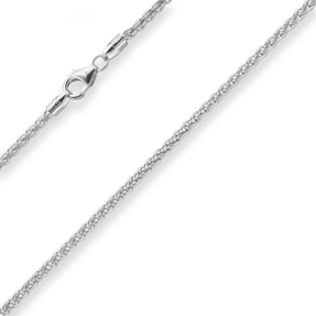 2,1mm Zopfkette Silberkette Collier Halskette aus 925 Silber 42cm