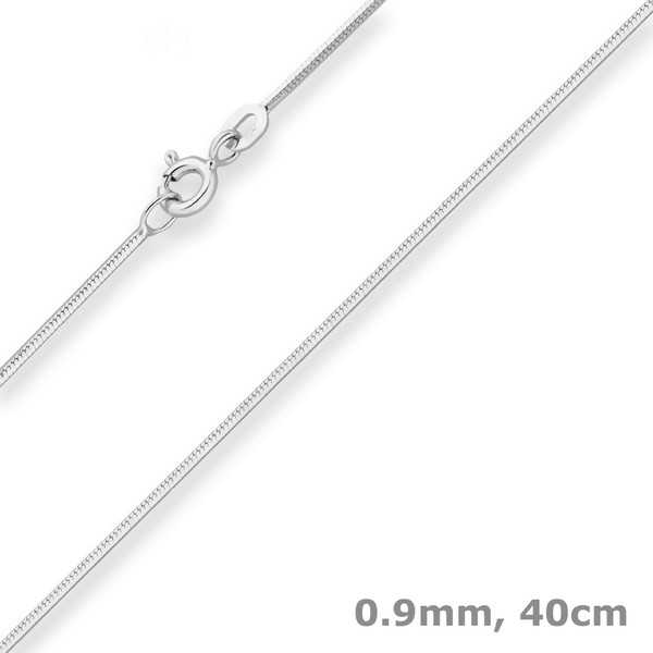 0.9mm Schlangenkette diamantiert aus 925 Silber 40cm