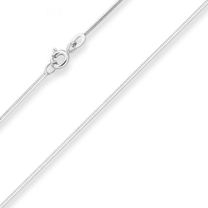 0.9mm Schlangenkette diamantiert aus 925 Silber 42cm