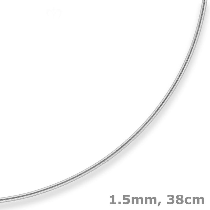 1.5mm Halsreif Tondakette Omegareif aus 925 Silber 38cm