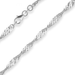 3,8mm Singapurkette Silberkette Collier Halskette aus 925 Silber 42cm